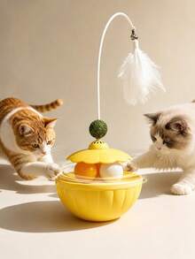 Interactive Cat Toys Pet Artificial Feather Ball For Hunting Exercise Kittens Adult Cats Suitable For Indoor Play And Interaction With Cats Ceiling Energetic Cat Toys Plush Ball Toys Detachable Design The Perfect Gift For Cat Owners - Multicolor - View 6