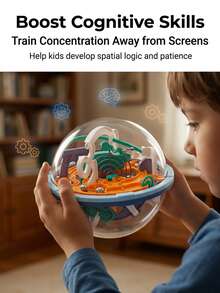 Bola Balap Labirin 2 Pemain, Mainan Puzzle Interaktif Orang Tua-Anak, Bola Labirin Orbit Planet - MultiWarna - View 4