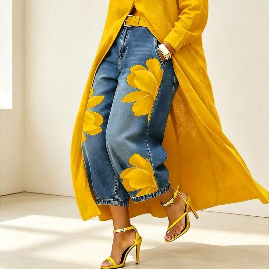 Women Jeans - Yellow - View 1