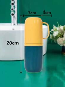 1pc Cute Portable Toothbrush Cup, Travel Dust-Proof Toothpaste Cup, Dental Care Storage Box, Rinsing Cup - Multicolor - View 8