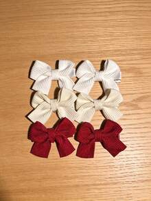 6/20/40pcs Fabric Corn Kernel Bow Hair Clips, Suitable For Babies & Toddlers Love Valentine - Multicolor - View 9