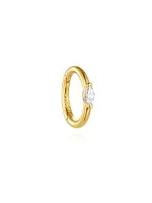 EleRunis 1pc 925 Sterling Silver Classic Cubic Zirconia Helix Ear Cuff 18K Gold Plated Cartilage Spiral Ear Stud For Women Daily Wear Party Style - Gold - View 15