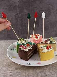 100pcs Christmas Tree Fruits Picks ,Cocktail Picks, Christmas Tree Picks, Appetizer Toothpicks Decorative Toothpicks,Party Picks For Christmas Decorations, Drink Dessert Sandwiches Cocktails,Party Favors,Drink Fruit Desser - Christmas Tree Tags - View 3