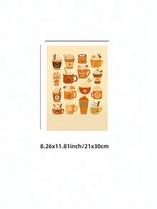 1pc Frameless Cartoon Pumpkin Spice Latte Wall Art Dorm Gift - Multi-color - View 12