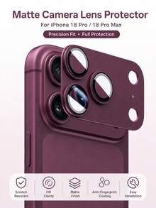 2PCSCamera Lens Protector Film Compatible With IPhone 18 Pro Max/18 Pro, Matte Tempered Glass Lens Cover, Anti-Scratch HD Protection Phone Accessories (Blue/Red/Silve) - Baby Blue - View 6