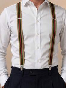 2.5cm High Elasticity Suspenders For Men - Champagne - View 2