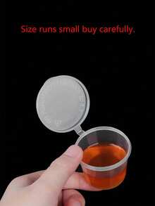 Premium Thick Transparent Plastic Portion Cups With Connected Flip Lid, Sealed Mini Storage Jars For Salad Dressing, Jam, Travel Cosmetic Samples - Clear - View 3