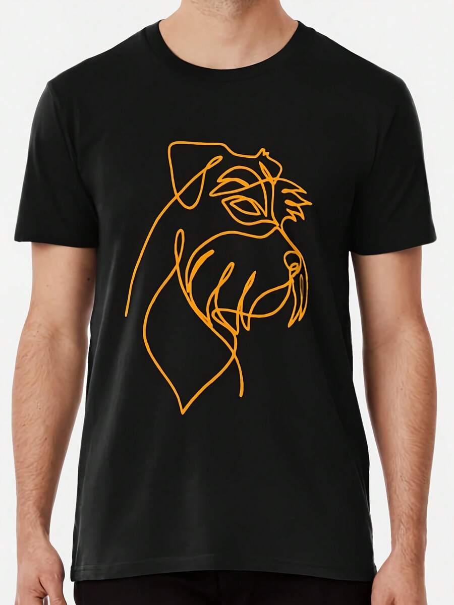 Schnauzer - One Line Art Premium T-Shirt S To 5XL Made In The AUUSA T-Shirt - 款式 - 查看 1