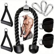 Heavy Duty Triceps Pull Rope, Biceps Pull Band, Nylon Fitness Equipment Set, Suitable For Home Gym, High Pulley Down Machine, Abdominal Cable Crossover Training - A - View 1