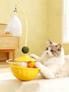 Interactive Cat Toys Pet Artificial Feather Ball For Hunting Exercise Kittens Adult Cats Suitable For Indoor Play And Interaction With Cats Ceiling Energetic Cat Toys Plush Ball Toys Detachable Design The Perfect Gift For Cat Owners - Multicolor - View 5