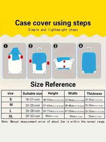 1PC Luggage Elastic Protective Cover Travel Cover Trolley Cover Polyester Material Unisex Travel Accessories Outdoor Vacation Essential, Luggage Cover - Multicolor - View 2