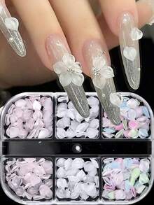 Ice-Clear Mixed Color Resin Petal Nail Art Decor, 3D Gradient Cherry Blossom Resin Petals, Y2K Minimalist Versatile Accessories, Suitable For DIY Nail Design - Multicolor - View 12