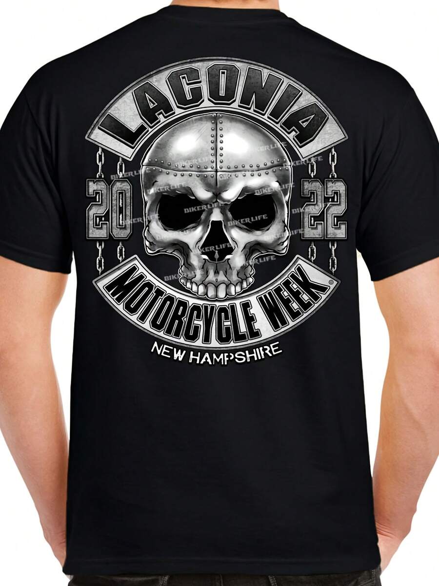 2022 Laconia Motorcycle Week Iron Skull T-Shirt - 款式 - 查看 1