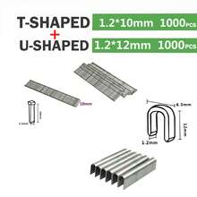 1pc 3-In-1 Heavy Duty Manual Staple Gun Set, U/T/Door Shape Nails, Includes 300 Or 600 Nails, Suitable For Furniture, Decoration, Woodworking, Doors And Windows Material Fixing - Silver - View 17