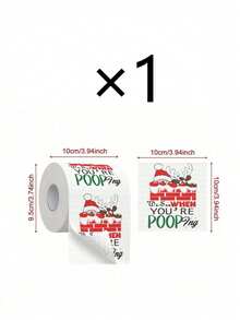 1pc Christmas Napkins (Santa In Chimney / "You're Poop" Design)-Suitable For Christmas Party Table Settings, Themed Parties, Christmas Dinners, Winter-Themed Parties, And More. - One Size Fits All - View 9
