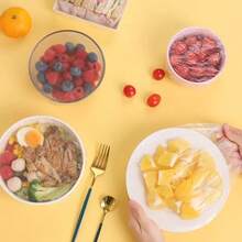 Color Edge Disposable Food Storage Covers, Elastic Stretch Plastic Bowl Wraps, Multicolor Rim Reusable‑Fit Food Saver Lids, 100/300/500 Counts, Refrigerator Leftover Preservation Sleeves For Kitchen Meal Prep Home Daily Use - View 10