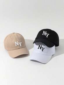 1件/3件刺繡NY棒球帽，可調節防曬休閒帽，適合春秋旅行、海灘度假，男女通用防曬帽，Y2K風格青年帽 - 棒球帽 - 查看 11