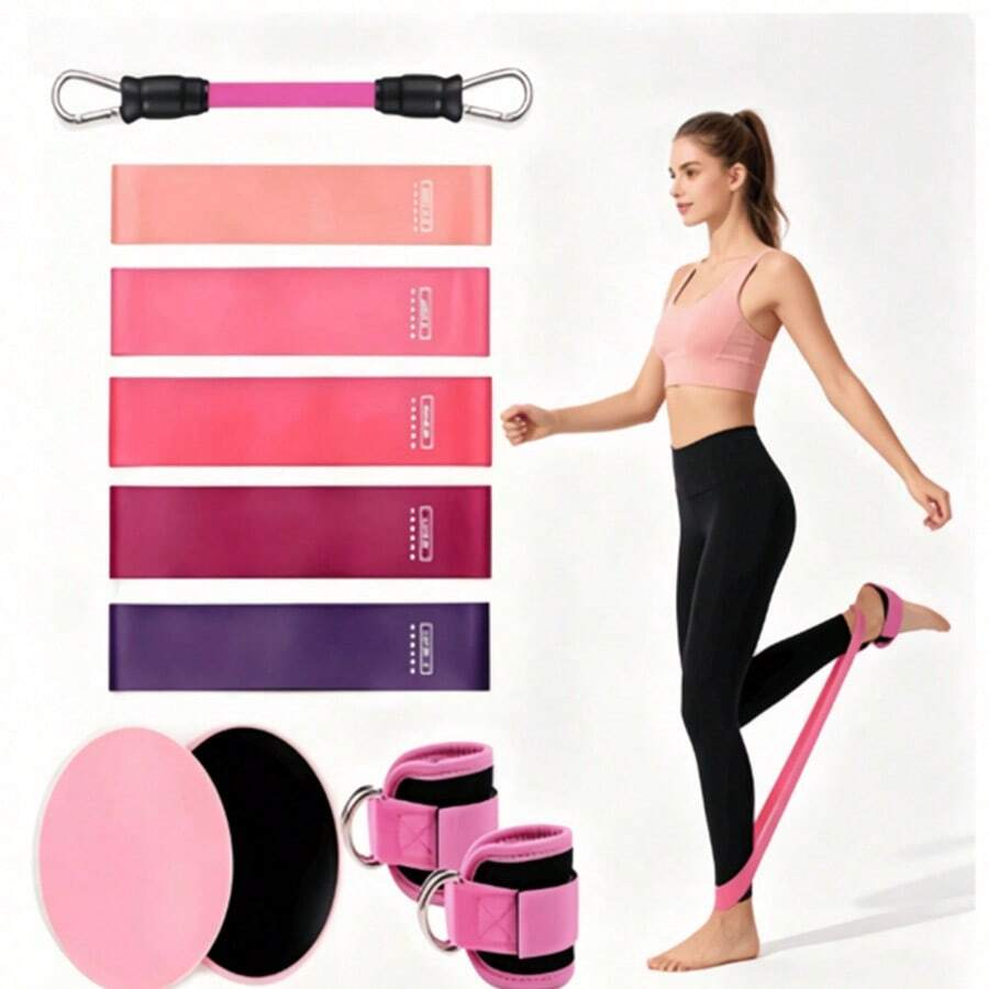 10pcs Resistance Band Set, Enhances Flexibility And Agility, Suitable For Yoga, Pilates, Also Applicable For Resistance Training In Gymnastics And Dance - A - View 1