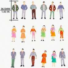 20pcs Miniature Colorful 1:50 Scale Figures - Typical People Made Of ABS Plastic, Used For Making Landscapes, Railways, Buildings And Theater Miniatures (2.5cm Small Size) - Multicolor - View 5