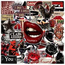 Retro Dark Vampire Red Black PET Stickers 50pcs Horror Graphic Decals For Skateboard Journal DIY Craft Decor - 50 PCS - View 10
