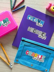 10pcs Customized Name Stickers, Waterproof Name Labels, Customized Children's Growth Souvenirs, Customized Adhesive Labels, Suitable For Pencil Boxes, Water Bottles, Backpacks - Multicolor - View 7