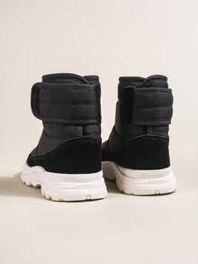 1 Pair Boys Black High-Top Thermal Lined Warm Comfortable Snow Boots Suitable For Winter - Black - View 8