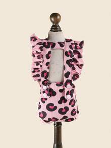 PETCIRCLE 1PC Pet Clothes Autumn/Winter New Small Dog Puppy Cat Cute Pet Elastic Non-Restrictive Skin-Friendly Fabric Fifi Sanitary Pants - Pink Leopard Print - Multicolor - View 3