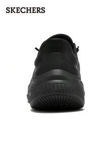 Skechers 女士閃穿GO RUN 免系鞋帶一腳蹬透氣網面通勤緩震跑鞋 - 黑色 - 查看 6