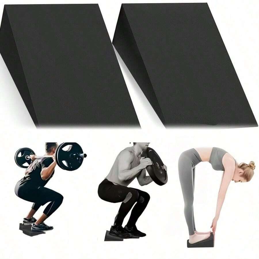2pcs Squat Wedge Support Blocks, Suitable For Yoga, Strength Training And Deep Stretching, Squat Assist Triangle Support Blocks, Help Achieve Deep Knee Flexion Yoga Support Blocks - Multicolor - View 1