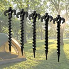 20/10pcs Heavy Duty Spiral Tent Stakes Set With 1 Sleeve Combination Set - 7.9 Inch Screw-In Ground Anchors, Suitable For Camping, Beach, Inflatable Equipment And Garden Lawn - Durable Outdoor Windproof Stakes - Spiral Tent Peg Set - View 8