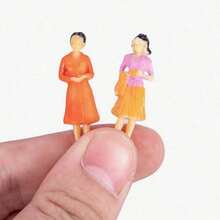 20pcs Miniature Colorful 1:50 Scale Figures - Typical People Made Of ABS Plastic, Used For Making Landscapes, Railways, Buildings And Theater Miniatures (2.5cm Small Size) - Multicolor - View 4