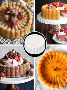 Extra Large Single 100-Fold Round Silicone Cake Mold, Creative 3D French Lace Mousse Cake Pudding Jelly Home DIY Baking Mold, Heat Resistant Easy To Clean Home Cake Making, Party Birthday Cake, Dessert DIY, Mousse Pudding Making Suitable For Mousse Cake French Dessert Mold, Baking Silicone Mold, Cake Baking Pan - Multicolor - View 6