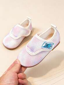 Autumn New Gradient Pink Purple Double Layer Mesh Baby Walking Shoes Color-Changing Cute Rabbit Infant Toddler Indoor Flat Shoes Hook And Loop Easy On/Off Girls Versatile Shoes Suitable For School/Walking/Outings - Multicolor - View 8