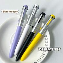 1 buah Pulpen Zanshi 4-in-1 Hitam Biru Merah Netral 0.5mm 0.32mm Dapat Ditarik Cepat Kering Menulis Halus Untuk Pelajar dan Kantor - MultiWarna - View 7
