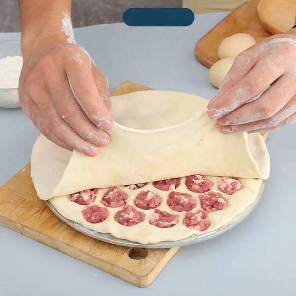 Home Use Quick Dumpling Mold Round Multi-Hole Dumpling Maker, Kitchen Simple Dumpling Wrapping Tool, Can Make Multiple Dumplings At Once, Multi-Hole Dumpling Skin Press Mold, Manual Dumpling Wrapping Assistant, Improve Dumpling Wrapping Efficiency, Easy Operation Even Beginners Can Easily Master, Material Dumpling Maker, Detachable And Easy To Clean And Store, Suitable For Daily Home Dumpling Wrapping, Making Wontons And Dumplings, Home Kitchen Dumpling Wrapping Labor-Saving Tool, Practical Kitchen Utensil For Holiday Gatherings, Time-Saving And Labor-Saving Flour Food Processing Assistant Mold