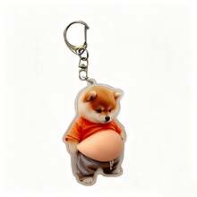 3D Sticker 1 pieza Llavero 3D de Corgi, Clip decorativo multifuncional, juguete gracioso - Albaricoque - Ver 9