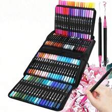 120/100/72/60 Colors Dual-Tip Marker Set, Watercolor Painting Pens, CD Box Packaging, Professional Sketching Pen Combination, Perfect Christmas, Halloween, Easter Gift - Sets - View 2