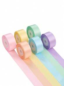Multi-Color Matte Satin Ribbon, Gift Decoration Tape, Suitable For Bouquet Binding, Holiday Gifts, Wedding, Handmade, Baking, Christmas Decoration, Halloween (Random Color) - Multiple Styles - View 3