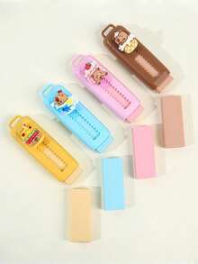 1/4pcs Capybara Retractable Eraser Set, Cartoon Design 4B Eraser, Cute Rubber Push-Pull Eraser, Suitable For Drawing, Exams, Student Back To School Office Supplies Stationery - Multicolor - View 13