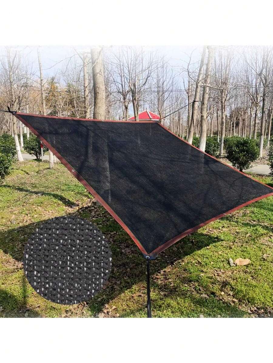 1pc Black Sunshade Net - Blocks 90% UV Rays, Made Of High-Density Polyethylene Material, Rectangular Shape, Suitable For Patio, Gazebo, Yard, Backyard Lawn And Garden, Wind-Resistant, Can Be Used As Privacy Screen - ZYW - View 1