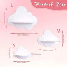Cloud-Shaped Wall Hanging Rack, Wooden Doll Display Shelf, Decorative Wall Mounted Rack For Nursery And Kids Room - White - View 14