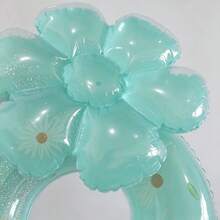 1pc Adult Oversized Daisy Flower Inflatable Swim Ring, Mint Green Ring-Shaped Float For Beach And Pool, Photo Prop - Mint Green - View 3