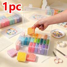 Portable Dust-Proof Jewelry Storage Box Set, Transparent Plastic Jewelry Organizer With 30 Independent Mini Boxes, Dust-Proof Portable Organizer For Rings, Earrings, Necklaces And Beads, Suitable For Storing Seed Beads, Perler Beads And Various DIY Craft Beads, Multi-Functional Travel-Friendly Display Box, Essential For Women - Clear - View 2
