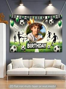 Customizable Portrait Football & Rugby Photo Backdrop, Personalized Birthday Party Decoration, Portrait Photography Banner, Vinyl Material, Stadium Banner Printing - C - View 4