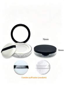 3/2/1 pieza Estuche de viaje de plástico para polvo con borla, reutilizable, con tamiz giratorio y tapa de rosca negra, adecuado para cosméticos, base de maquillaje y otros productos - Multicolor - Ver 1