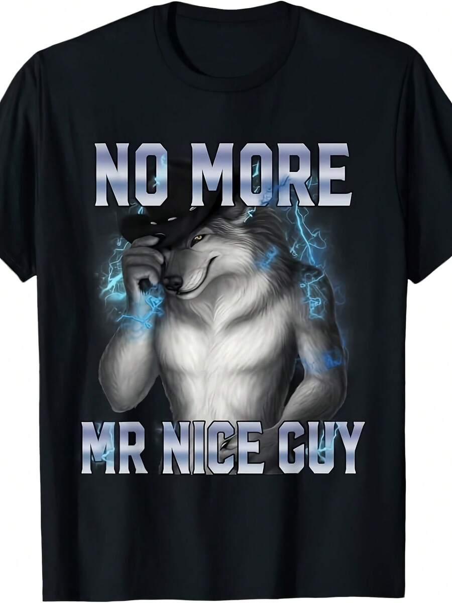 No More Mr Nice Guy Funny Alpha Wolf Meme Unhinged Brainrot T-Shirt - 款式 - 查看 1
