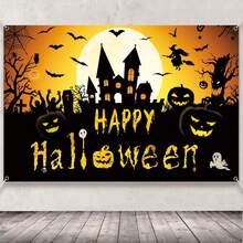 1Pc Halloween Banner Blood Print Horror Pumpkin Castle Bat Zombie Skeleton Pattern Happy Halloween Theme Party Decoration Indoor And Outdoor Decoration Photography Background Wall Art Halloween Home Decoration - V0155 - View 22