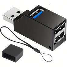 Multifunction USB 3.0 Hub Mini Splitter 1 To 3 High Speed USB 2.0 Adapter, With Chain/Laptop USB Flash Drive Card Reader - View 1