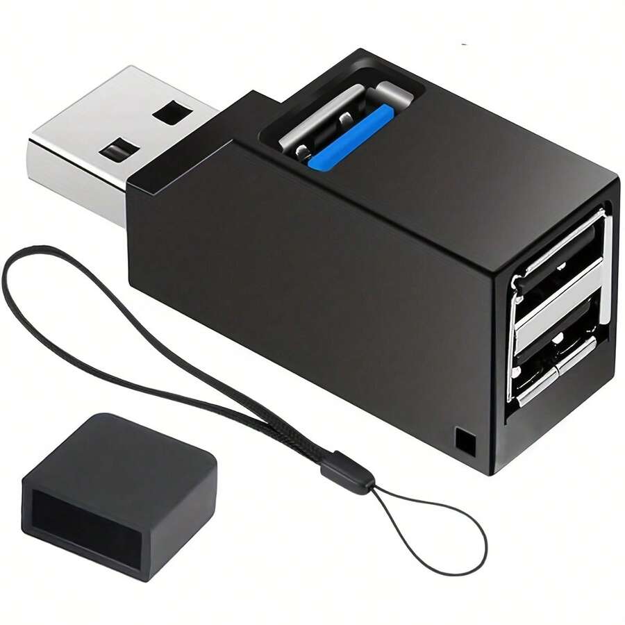 Multifunction USB 3.0 Hub Mini Splitter 1 To 3 High Speed USB 2.0 Adapter, With Chain/Laptop USB Flash Drive Card Reader - View 1