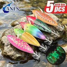 ANFS 5pcs Umpan Pancing Cumi-cumi Jig Horizontal untuk Memancing Cumi-cumi, Sotong, dan Ikan Laut di Air Asin - MultiWarna - View 3